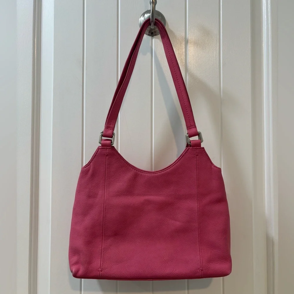 Charter Club Baby Pink Pebbled Leather Vintage Shoulder Bag Y2K Barbiecore